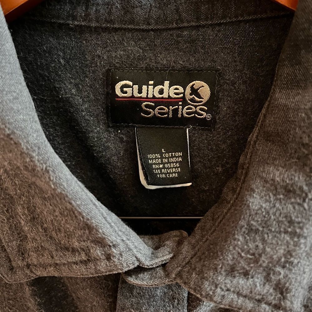 Guide Series Heavy Gray Flannel Button Down Shirt… - image 2